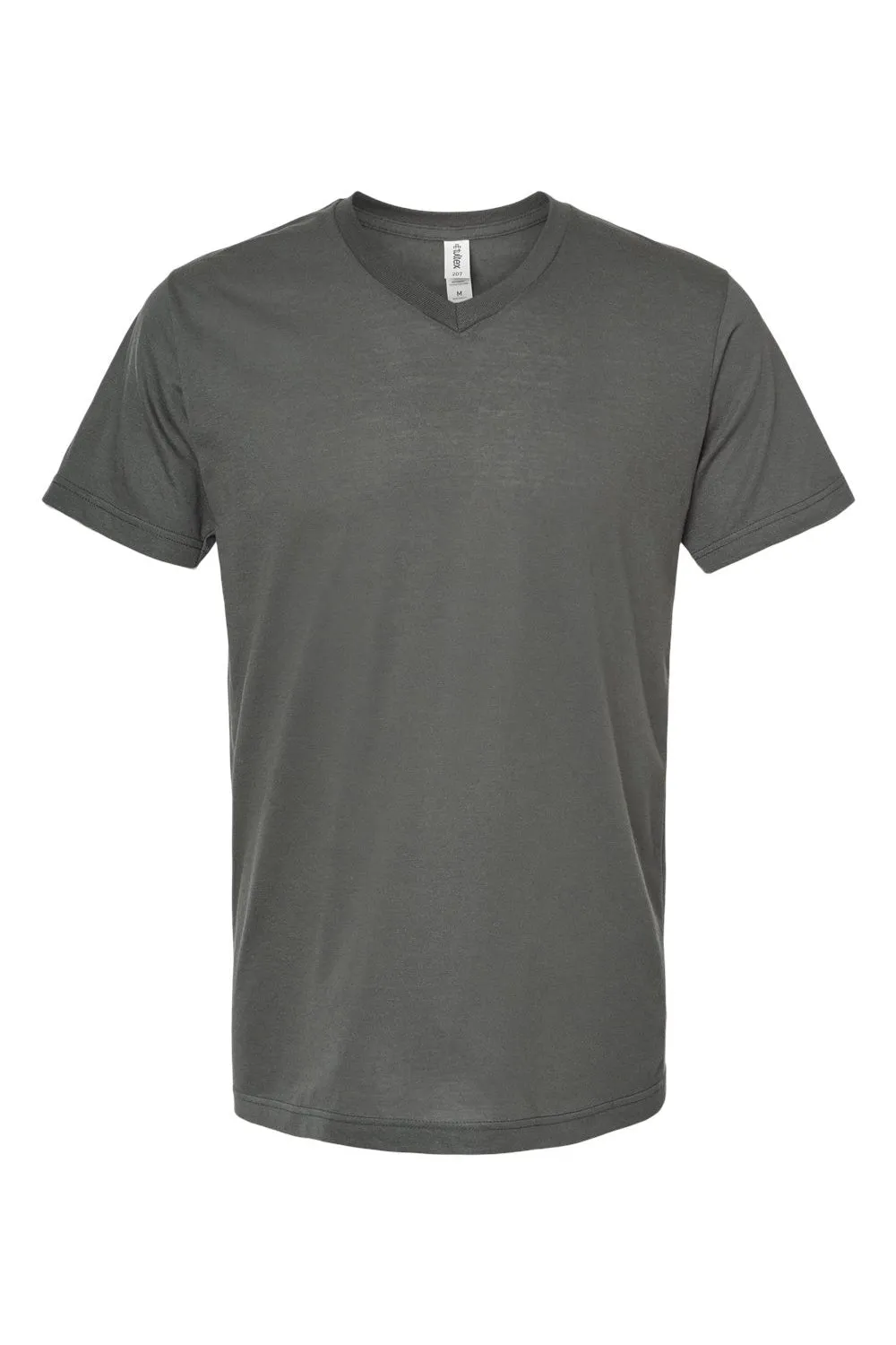 Tultex Mens Poly-Rich Short Sleeve V-Neck T-Shirt - Charcoal Grey - Closeout
