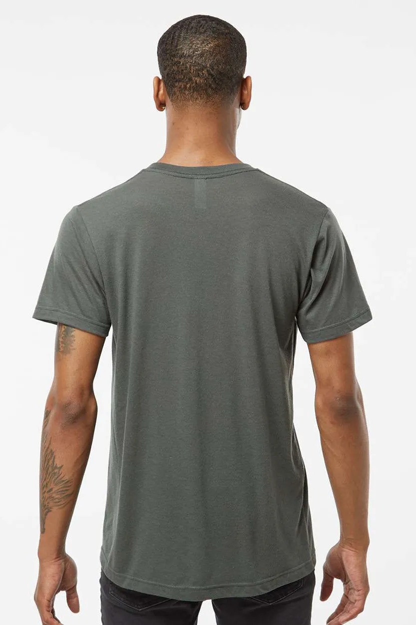 Tultex Mens Poly-Rich Short Sleeve V-Neck T-Shirt - Charcoal Grey - Closeout
