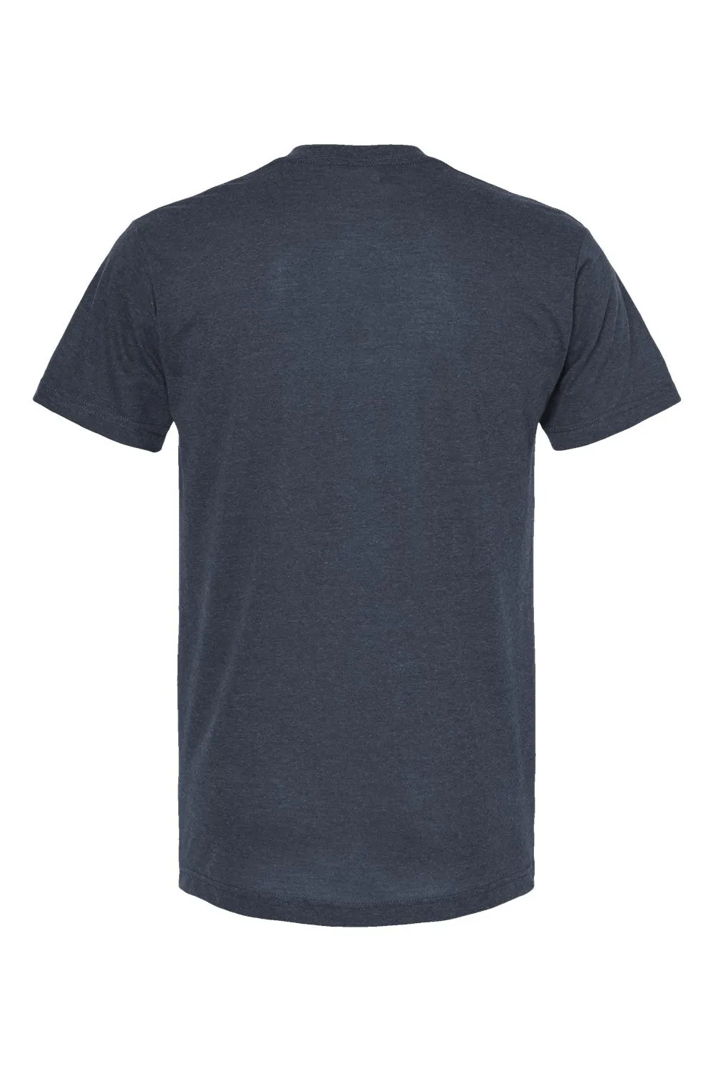 Tultex Mens Poly-Rich Short Sleeve V-Neck T-Shirt - Heather Navy Blue