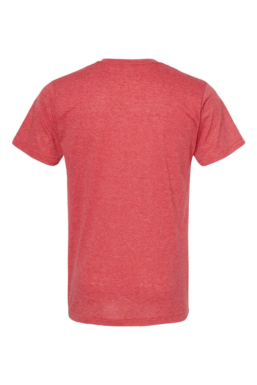 Tultex Mens Poly-Rich Short Sleeve V-Neck T-Shirt - Heather Red
