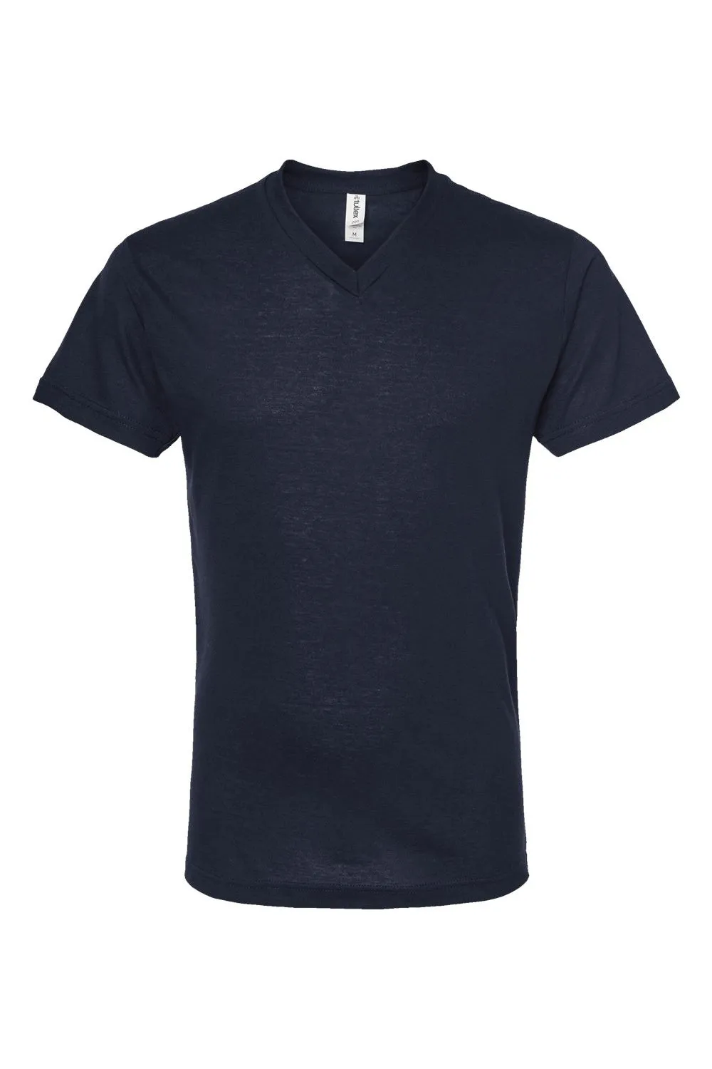 Tultex Mens Poly-Rich Short Sleeve V-Neck T-Shirt - Navy Blue