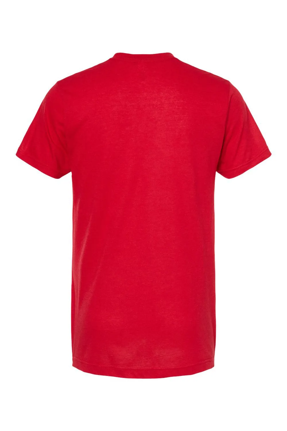 Tultex Mens Poly-Rich Short Sleeve V-Neck T-Shirt - Red