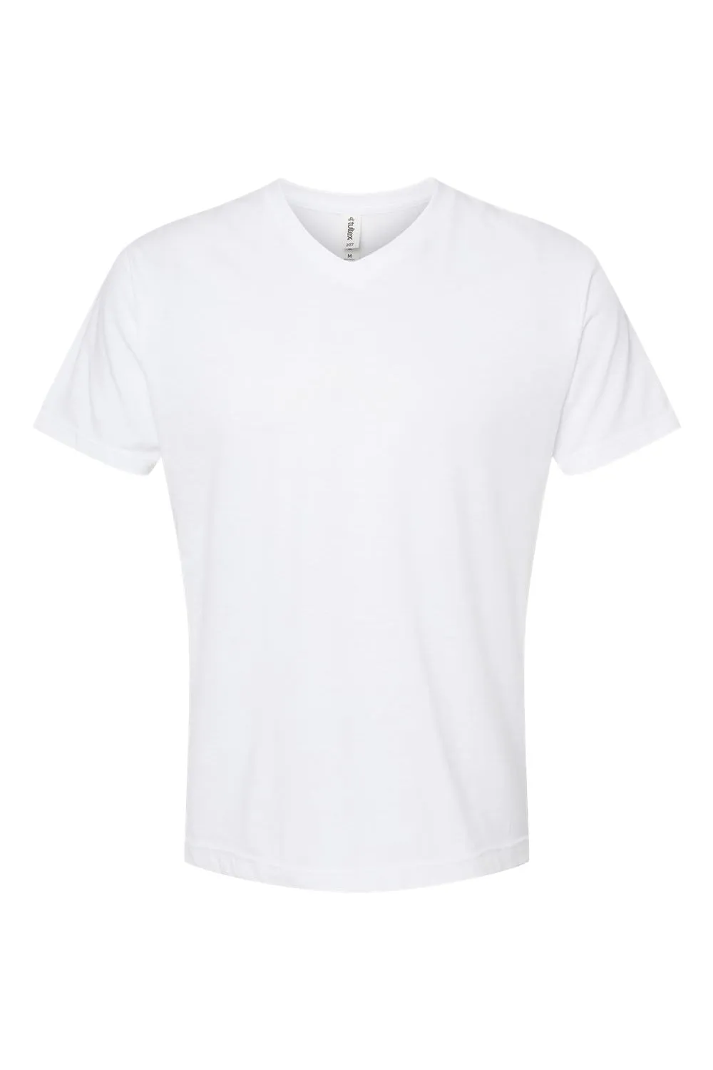 Tultex Mens Poly-Rich Short Sleeve V-Neck T-Shirt - White