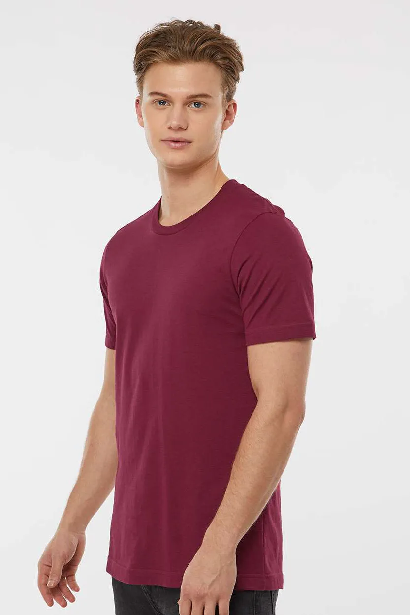 Tultex Mens Premium Short Sleeve Crewneck T-Shirt - Burgundy - Closeout