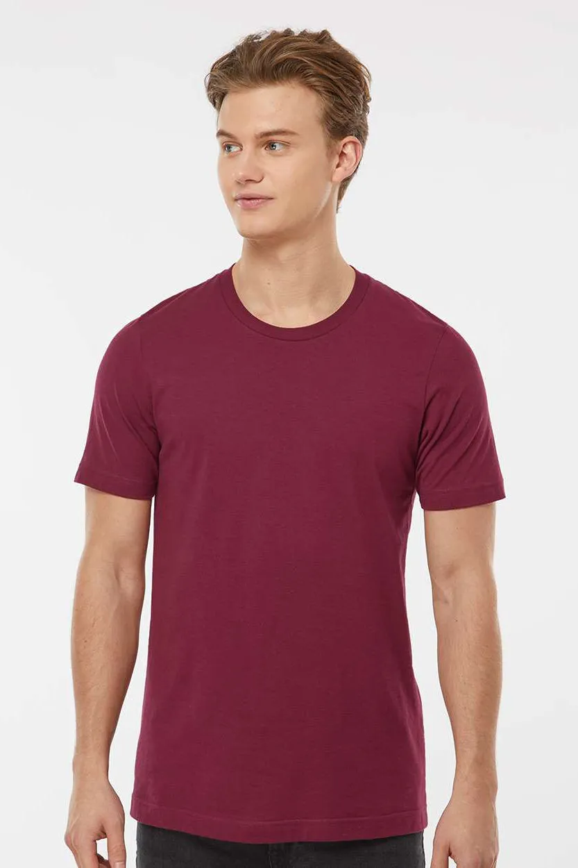 Tultex Mens Premium Short Sleeve Crewneck T-Shirt - Burgundy - Closeout