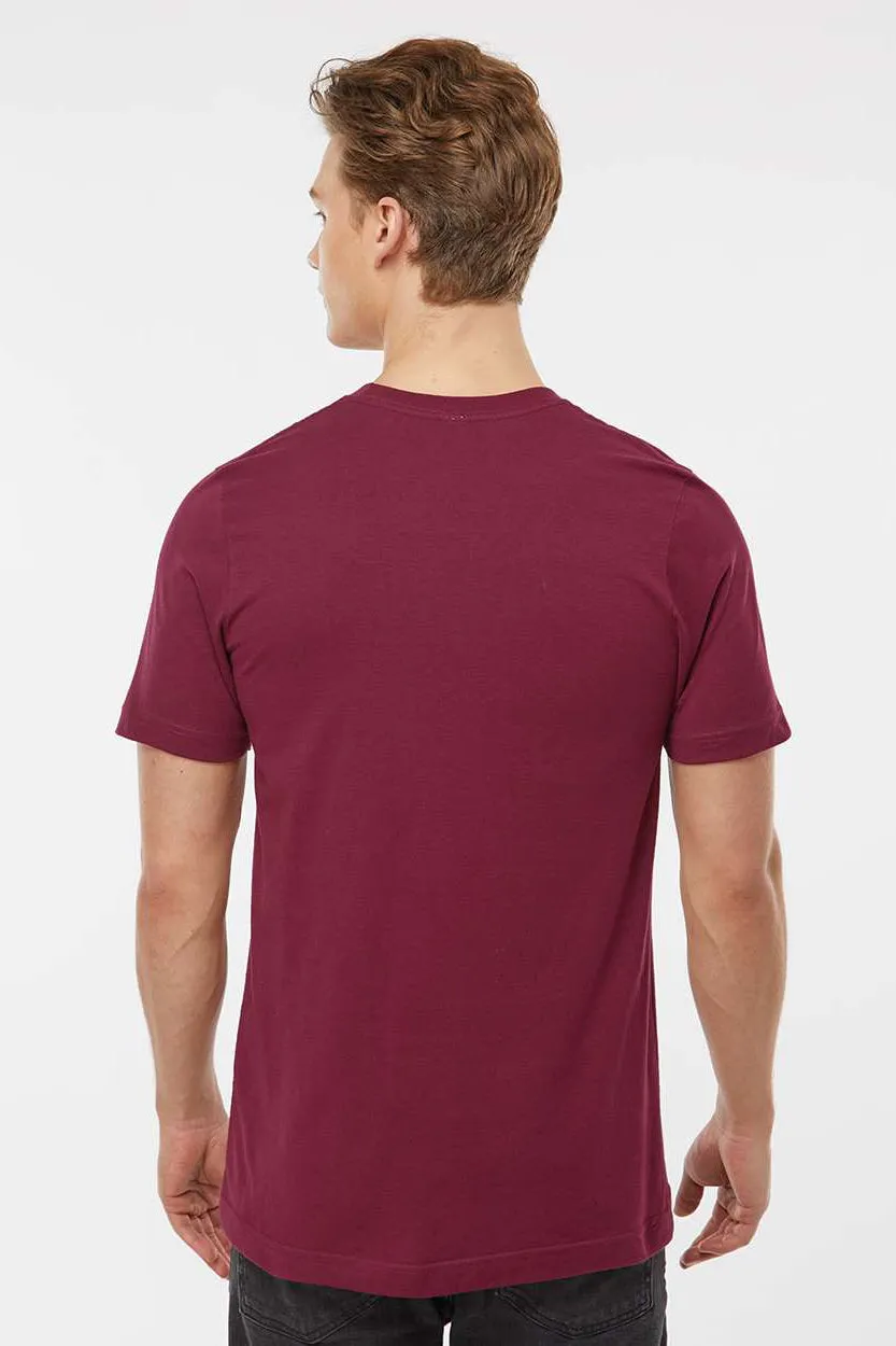 Tultex Mens Premium Short Sleeve Crewneck T-Shirt - Burgundy - Closeout