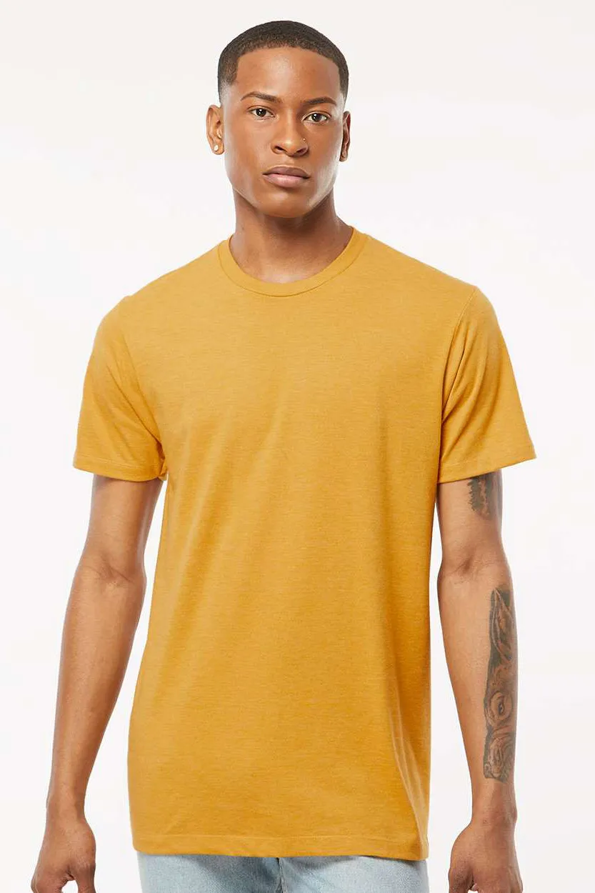 Tultex Mens Premium Short Sleeve Crewneck T-Shirt - Heather Antique Gold - Closeout