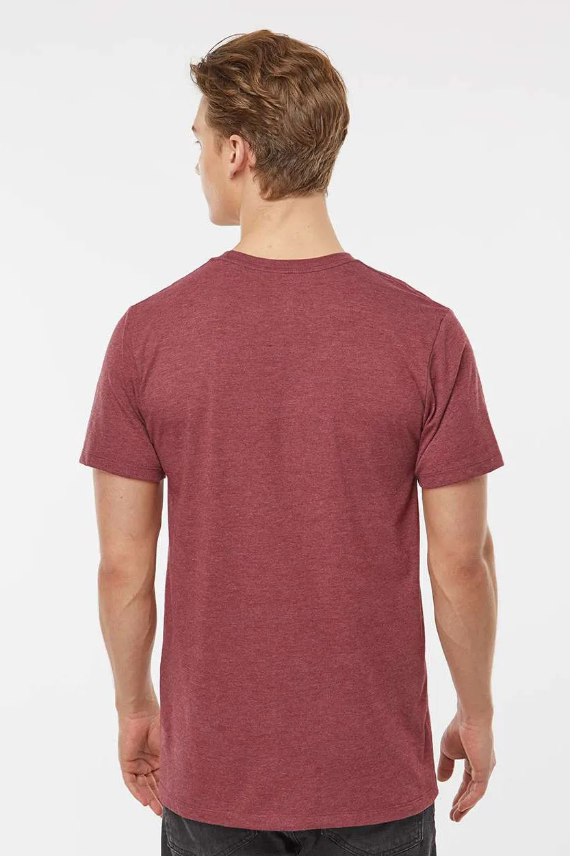 Tultex Mens Premium Short Sleeve Crewneck T-Shirt - Heather Burgundy - Closeout
