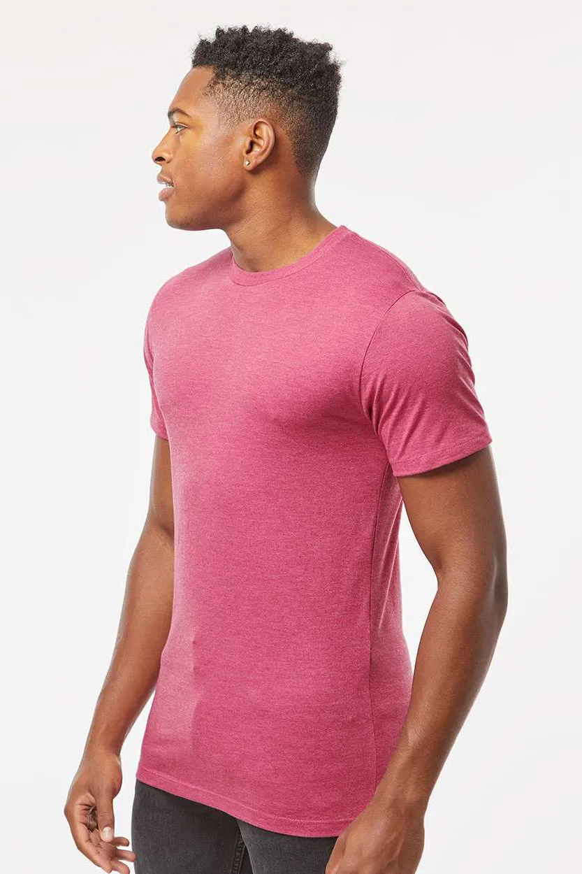 Tultex Mens Premium Short Sleeve Crewneck T-Shirt - Heather Cactus Flower Pink - Closeout