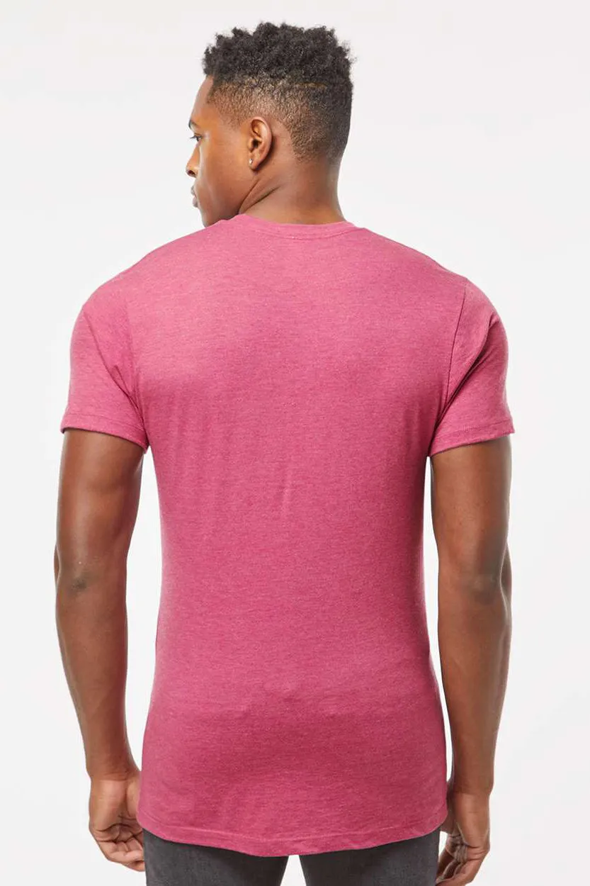 Tultex Mens Premium Short Sleeve Crewneck T-Shirt - Heather Cactus Flower Pink - Closeout