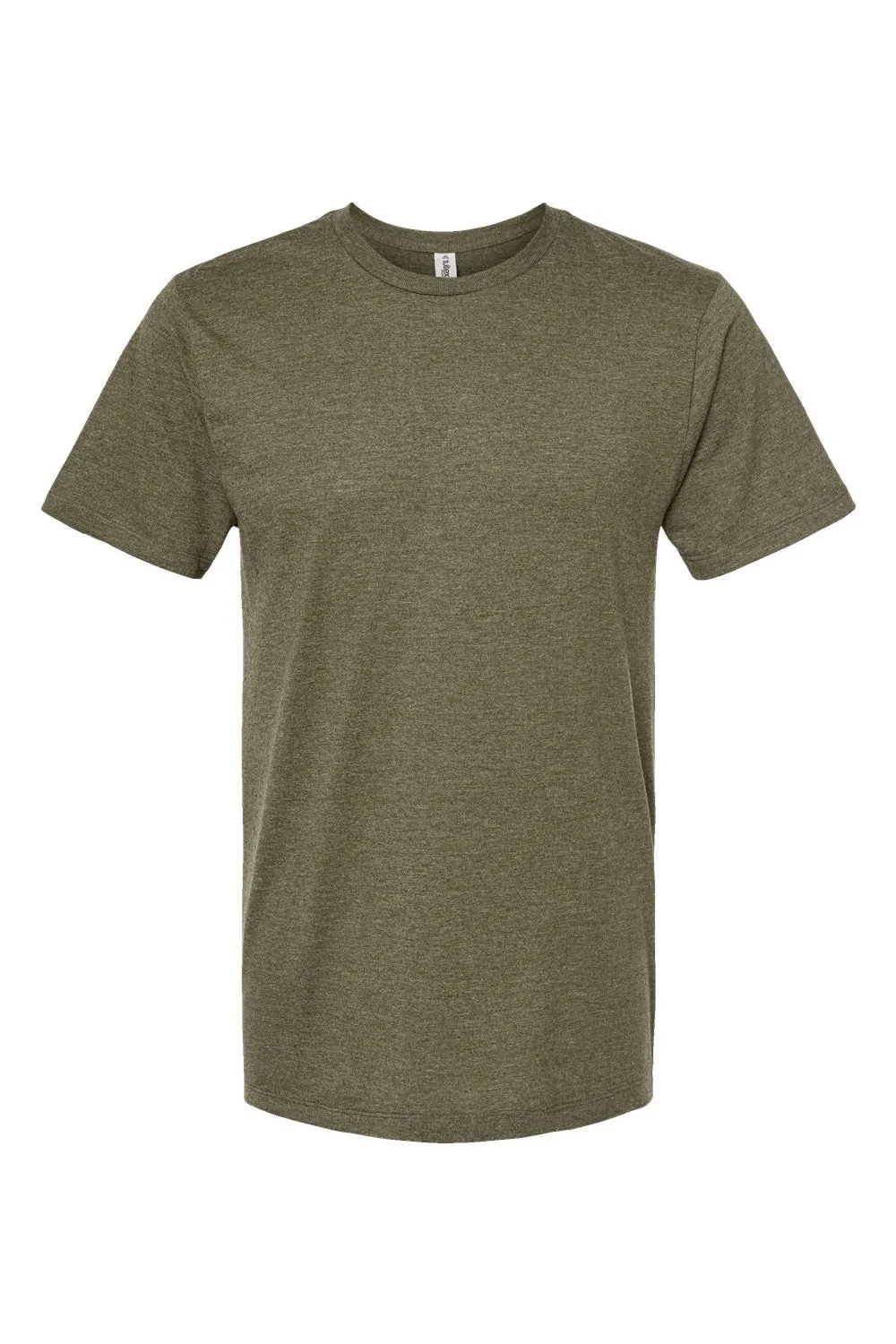 Tultex Mens Premium Short Sleeve Crewneck T-Shirt - Heather Olive Green - Closeout