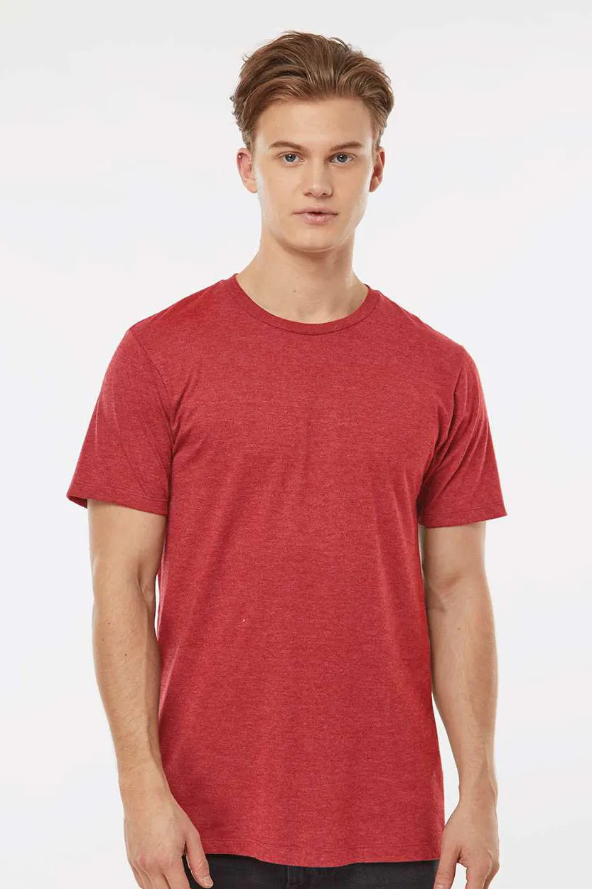 Tultex Mens Premium Short Sleeve Crewneck T-Shirt - Heather Red - Closeout