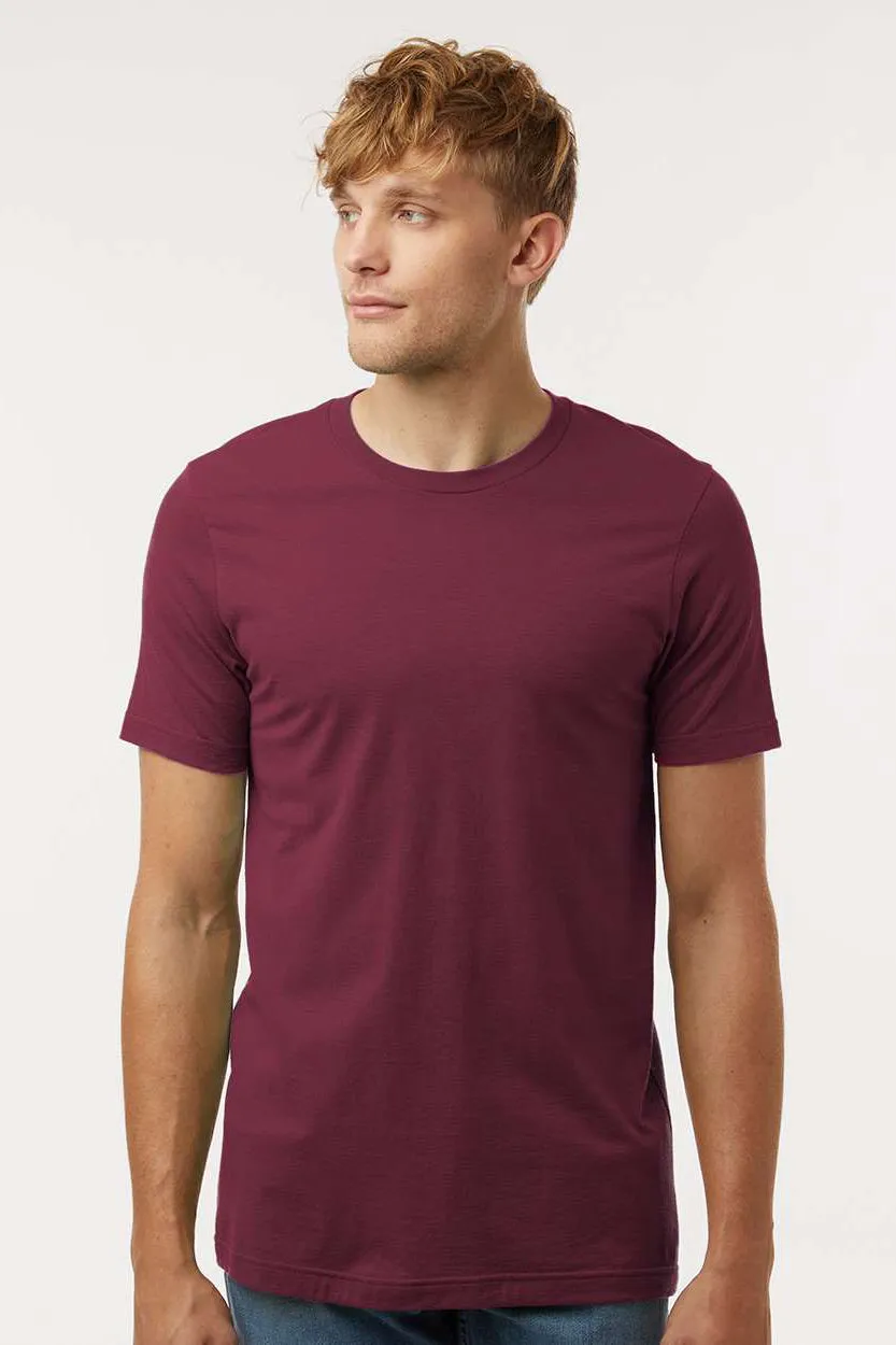 Tultex Mens Short Sleeve Crewneck T-Shirt - Maroon