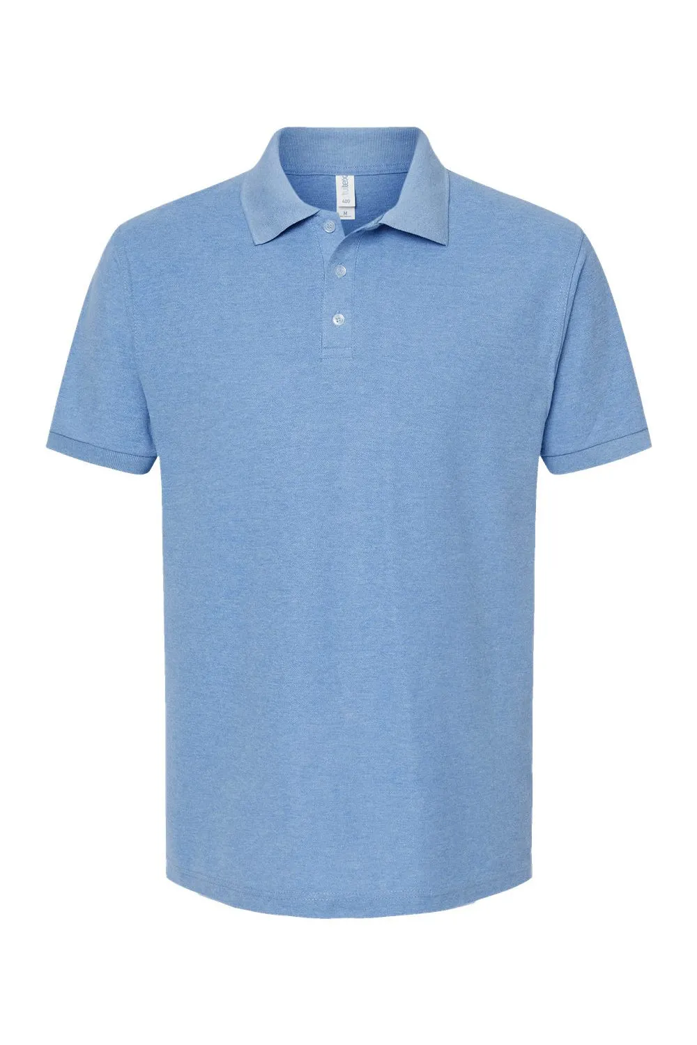 Tultex Mens Sport Short Sleeve Polo Shirt - Heather Light Blue