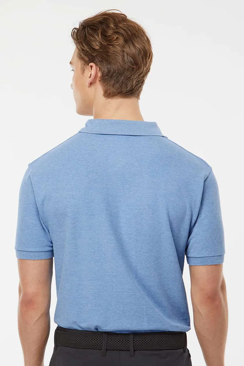 Tultex Mens Sport Short Sleeve Polo Shirt - Heather Light Blue