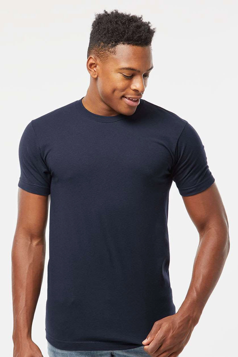 Tultex Mens Fine Jersey Short Sleeve Crewneck T-Shirt - Navy Blue