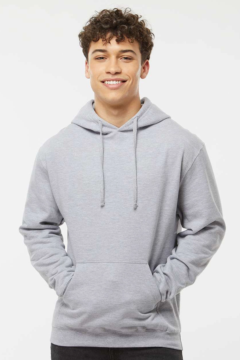 Tultex Mens Fleece Hooded Sweatshirt Hoodie w/ Pouch Pocket - Heather Grey