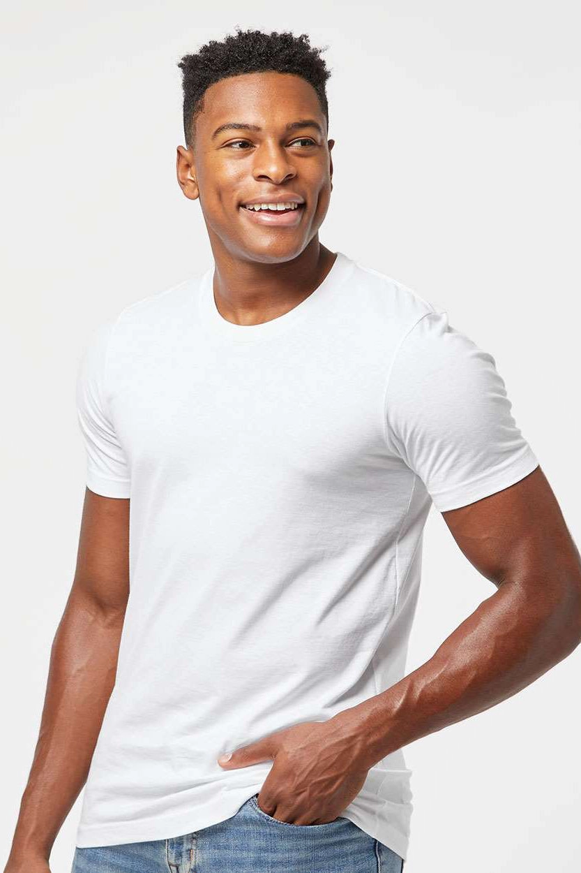Tultex Mens Premium Short Sleeve Crewneck T-Shirt - White - Closeout