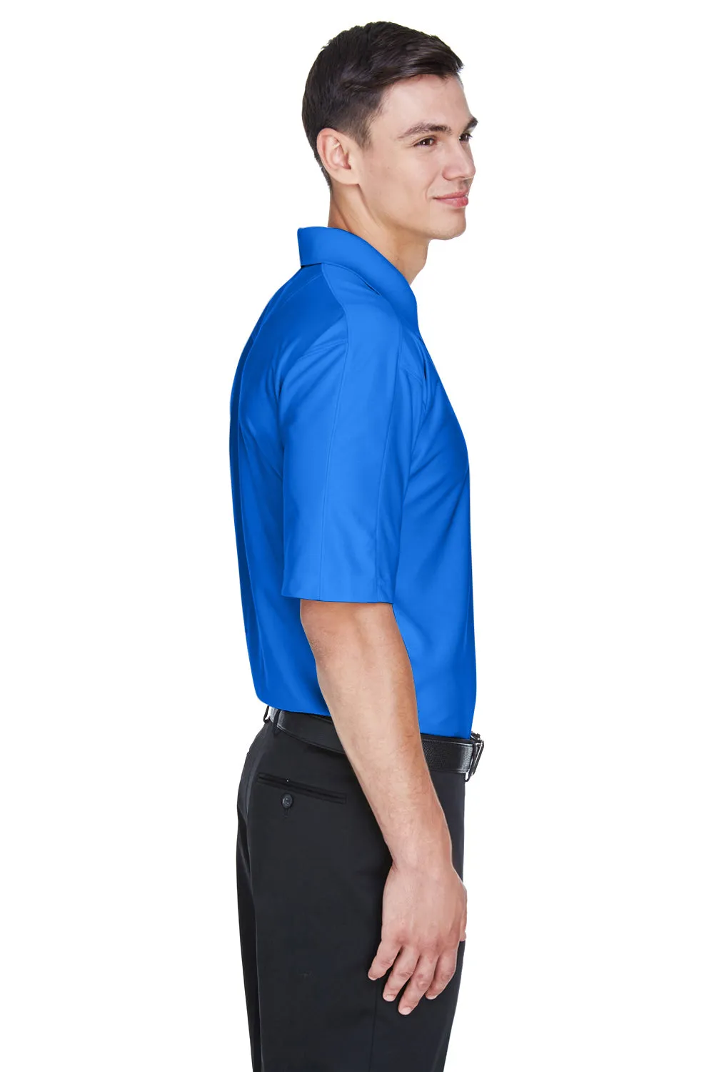 UltraClub Mens Cool & Dry Elite Performance Moisture Wicking Short Sleeve Polo Shirt - Royal Blue