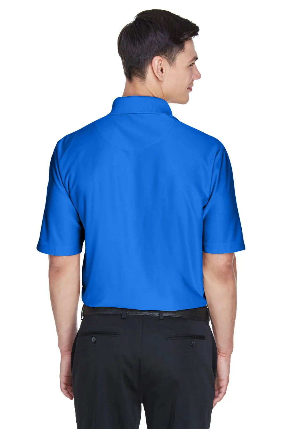 UltraClub Mens Cool & Dry Elite Performance Moisture Wicking Short Sleeve Polo Shirt - Royal Blue