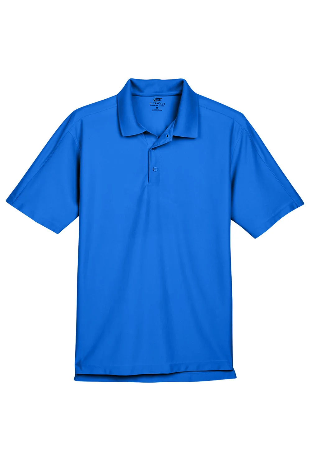 UltraClub Mens Cool & Dry Elite Performance Moisture Wicking Short Sleeve Polo Shirt - Royal Blue