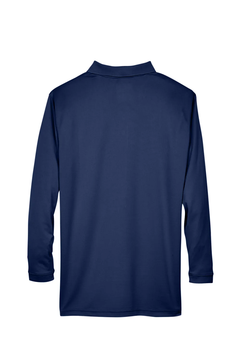 UltraClub Mens Cool & Dry Moisture Wicking Long Sleeve Polo Shirt - Navy Blue