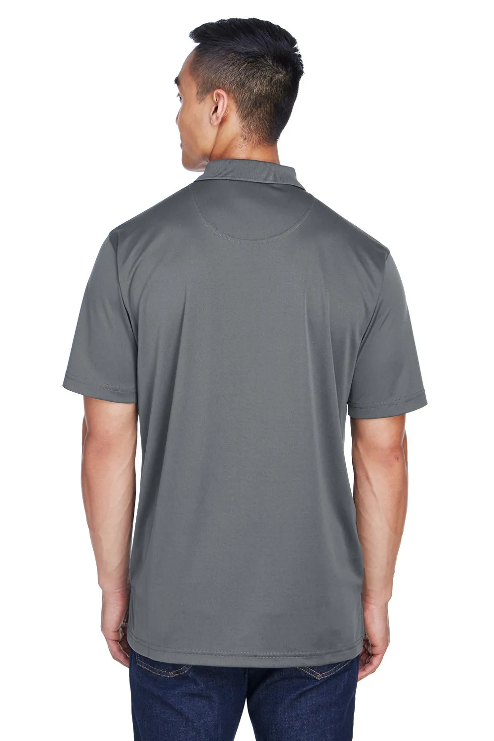 UltraClub Mens Cool & Dry Moisture Wicking Short Sleeve Polo Shirt - Charcoal Grey