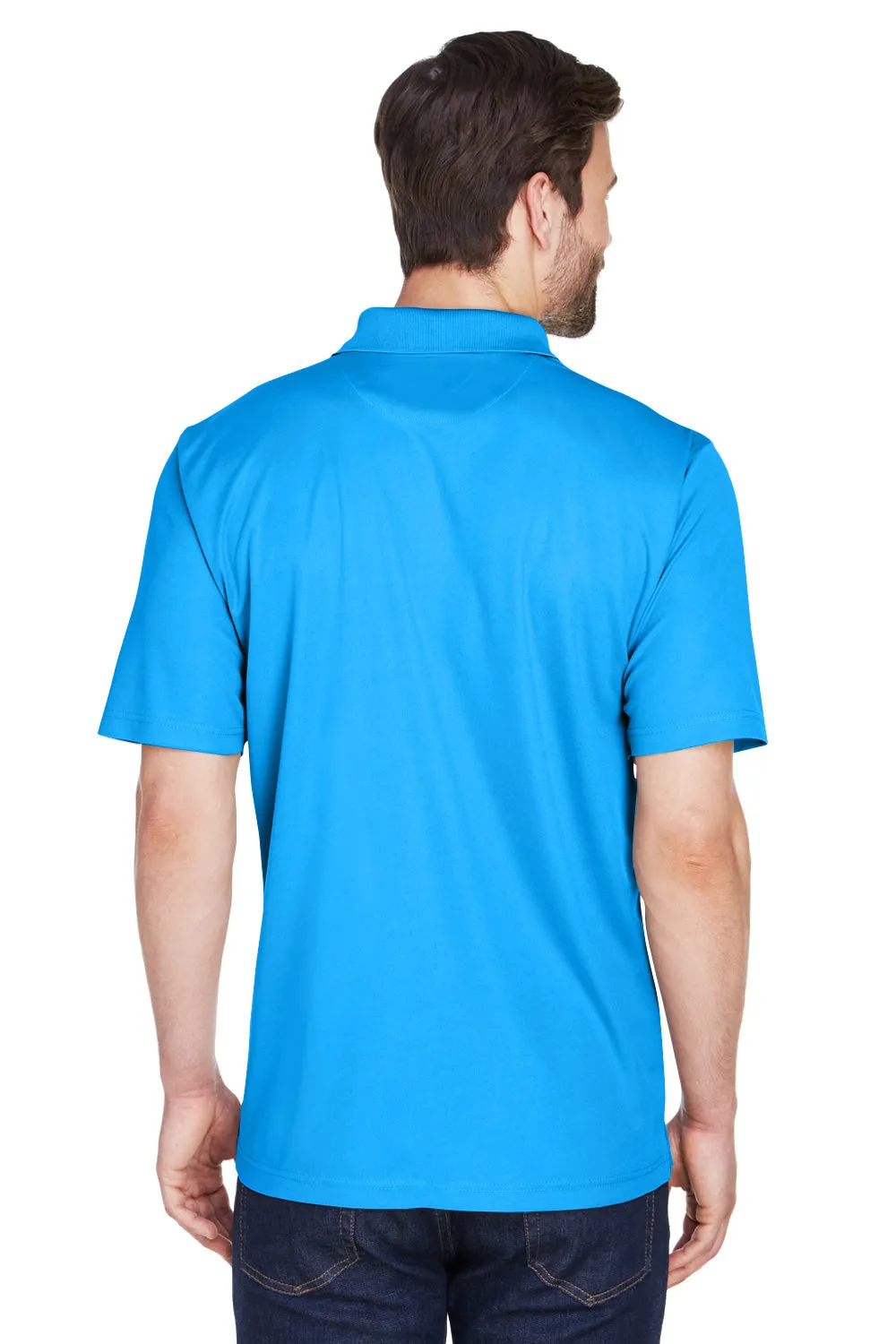 UltraClub Mens Cool & Dry Moisture Wicking Short Sleeve Polo Shirt - Coast Blue
