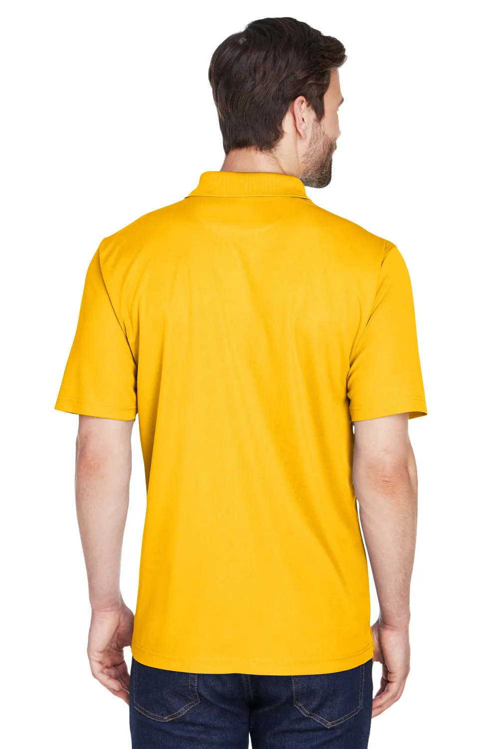 UltraClub Mens Cool & Dry Moisture Wicking Short Sleeve Polo Shirt - Gold