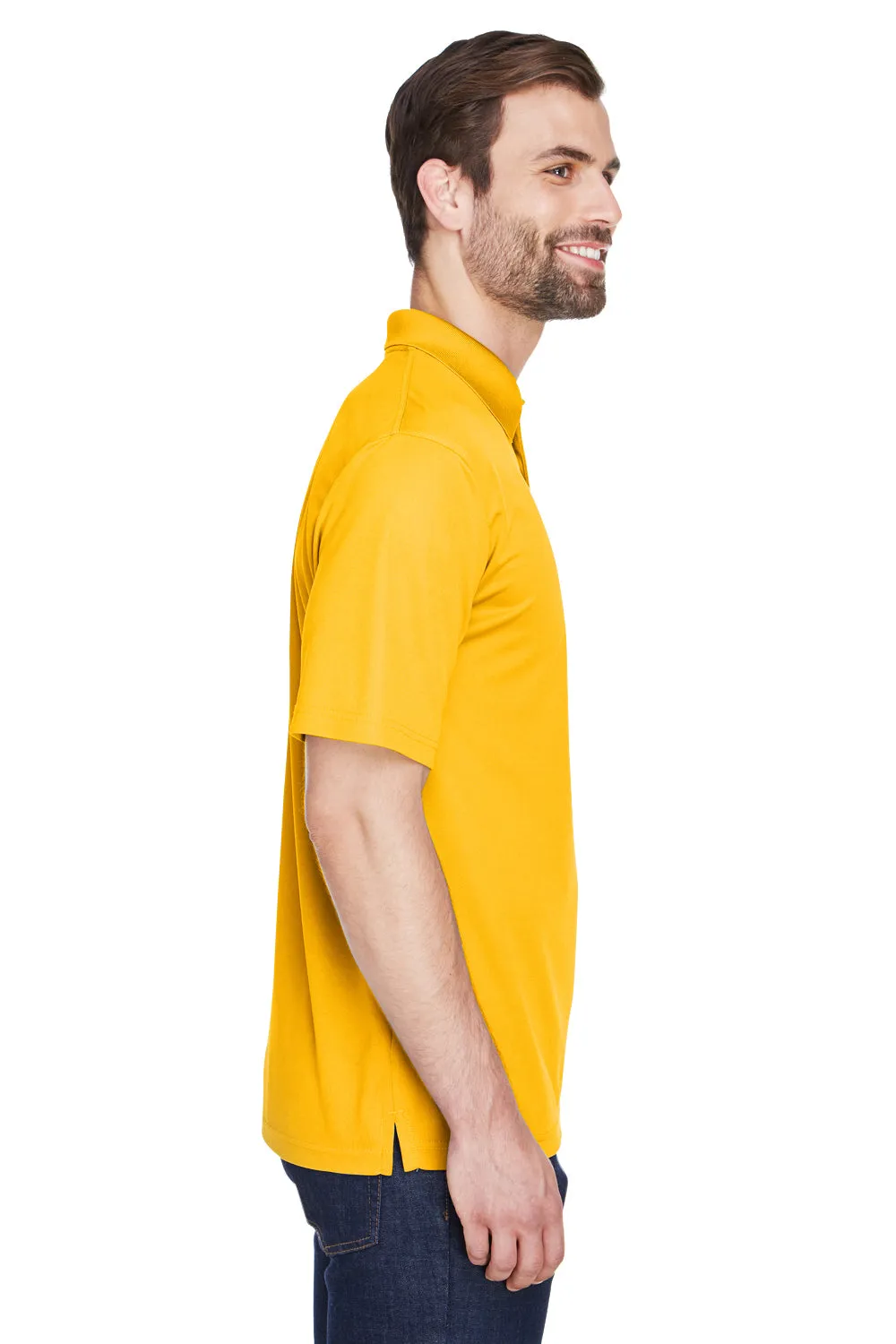 UltraClub Mens Cool & Dry Moisture Wicking Short Sleeve Polo Shirt - Gold