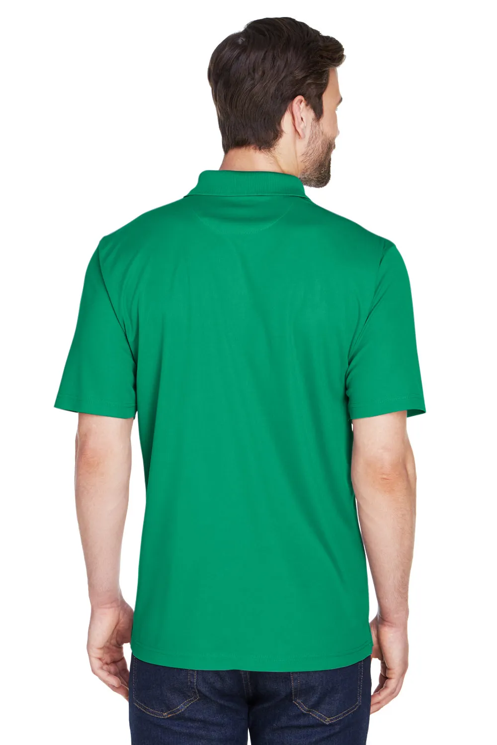 UltraClub Mens Cool & Dry Moisture Wicking Short Sleeve Polo Shirt - Kelly Green
