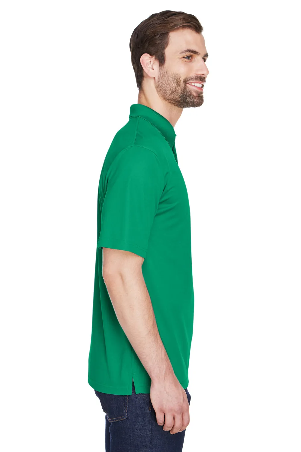 UltraClub Mens Cool & Dry Moisture Wicking Short Sleeve Polo Shirt - Kelly Green
