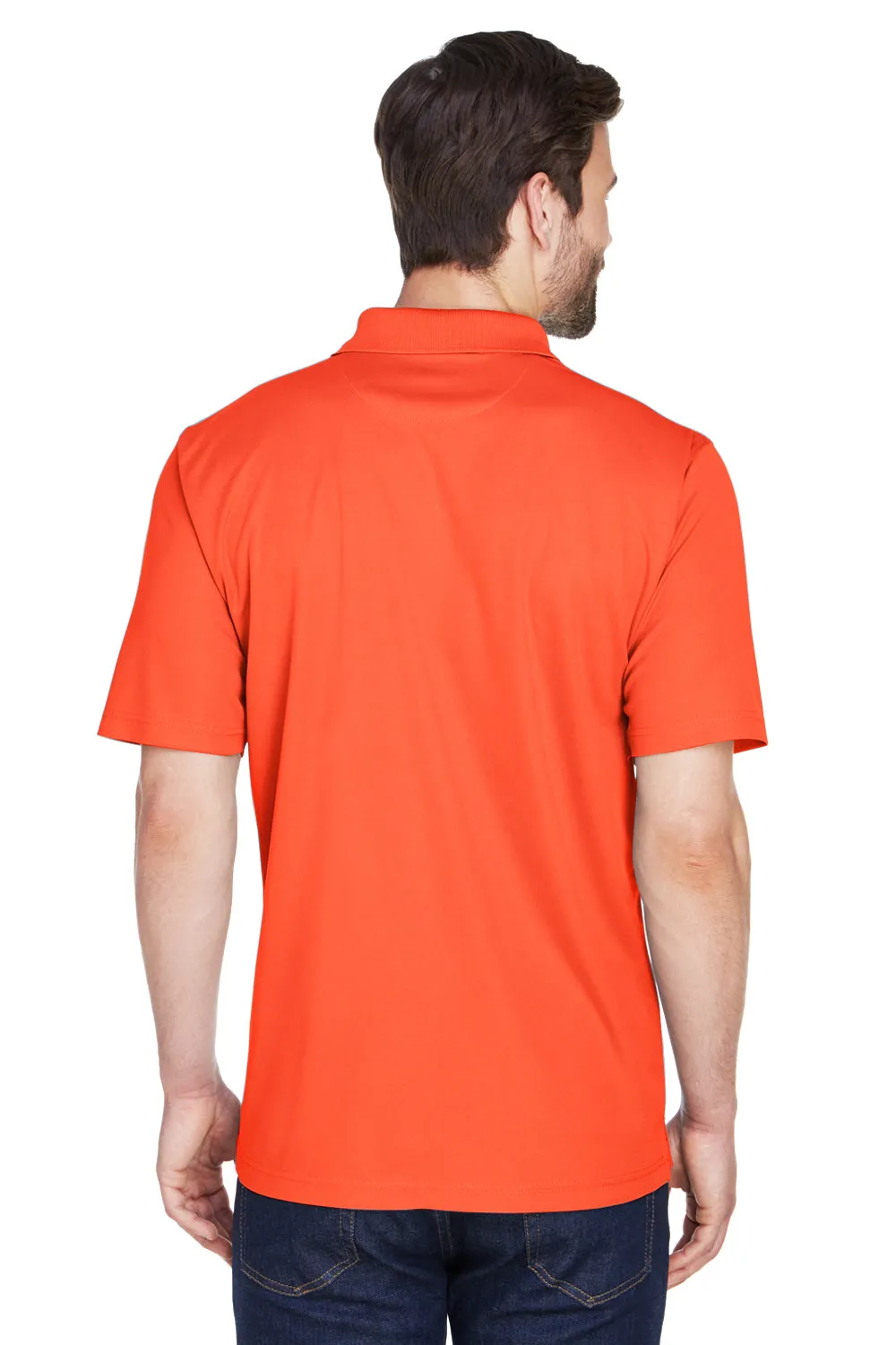 UltraClub Mens Cool & Dry Moisture Wicking Short Sleeve Polo Shirt - Orange