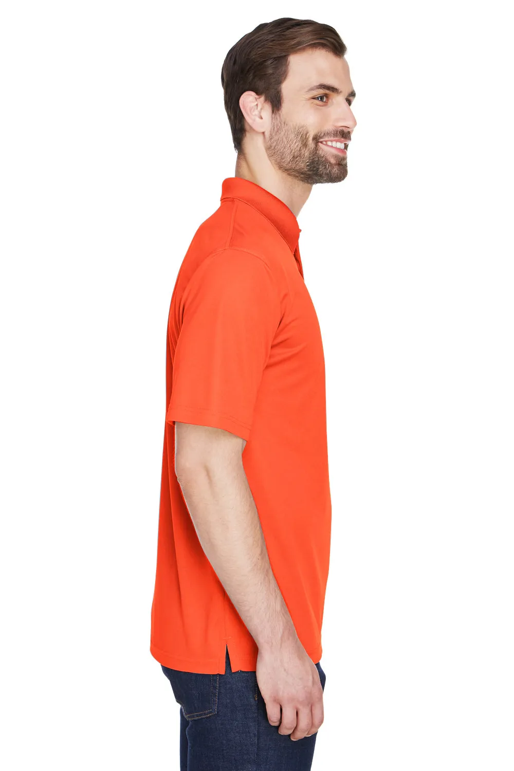 UltraClub Mens Cool & Dry Moisture Wicking Short Sleeve Polo Shirt - Orange