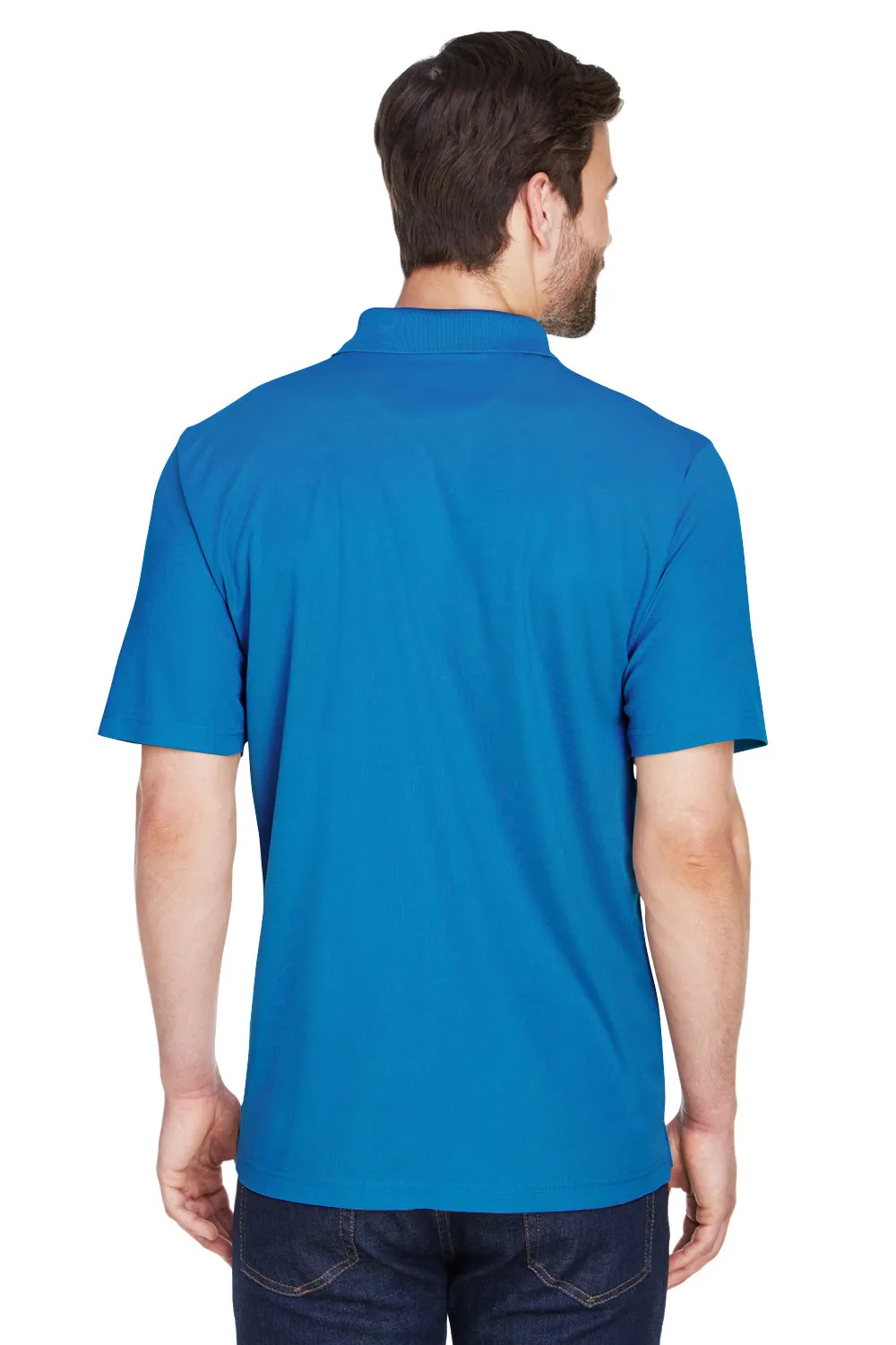 UltraClub Mens Cool & Dry Moisture Wicking Short Sleeve Polo Shirt - Pacific Blue