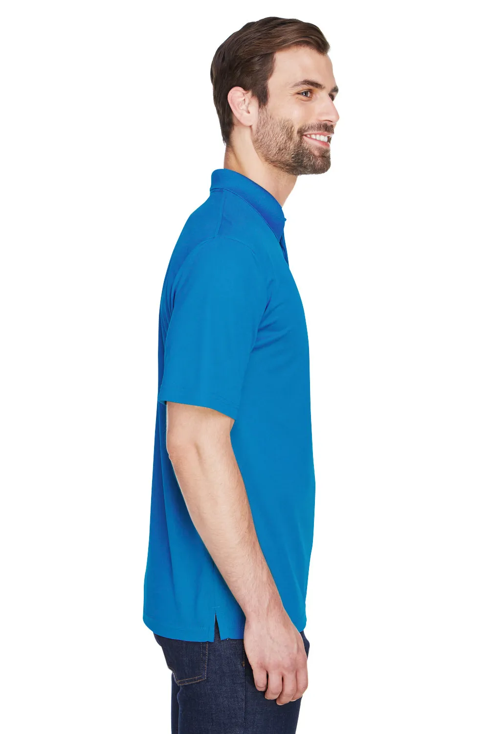UltraClub Mens Cool & Dry Moisture Wicking Short Sleeve Polo Shirt - Pacific Blue