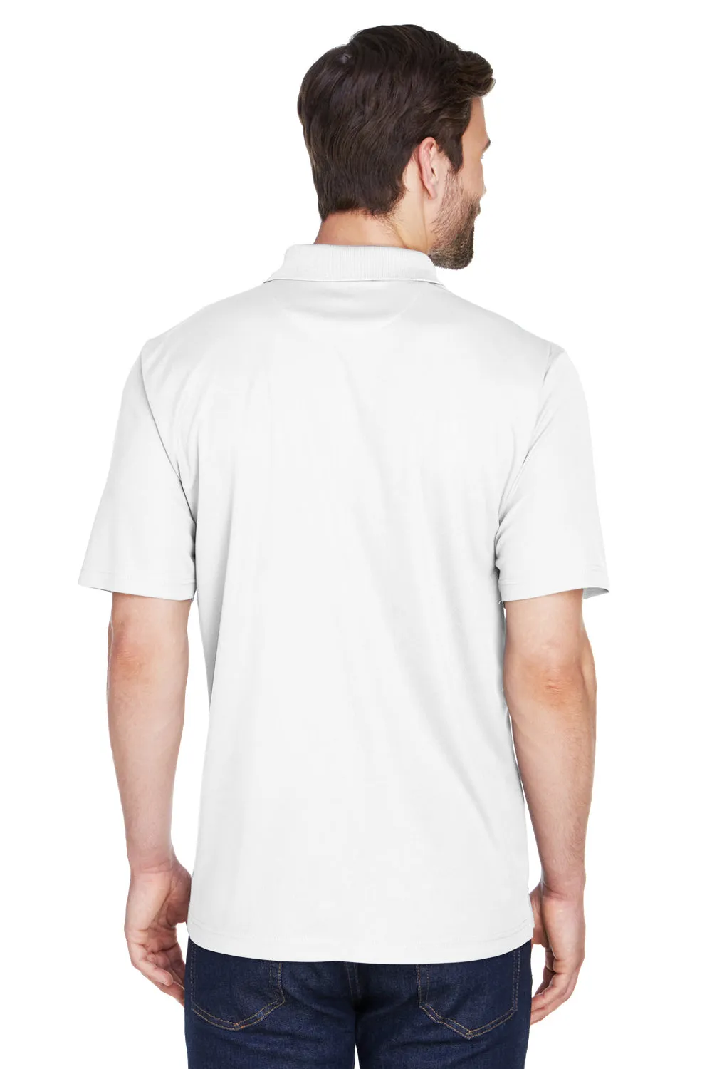 UltraClub Mens Cool & Dry Moisture Wicking Short Sleeve Polo Shirt - White