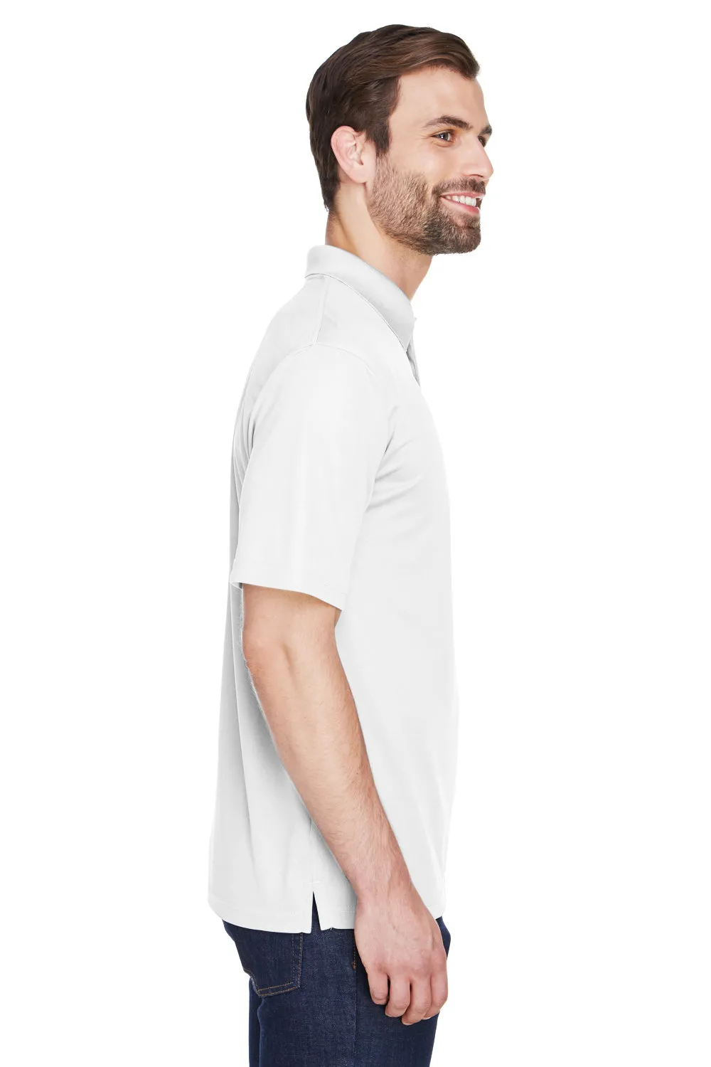 UltraClub Mens Cool & Dry Moisture Wicking Short Sleeve Polo Shirt - White