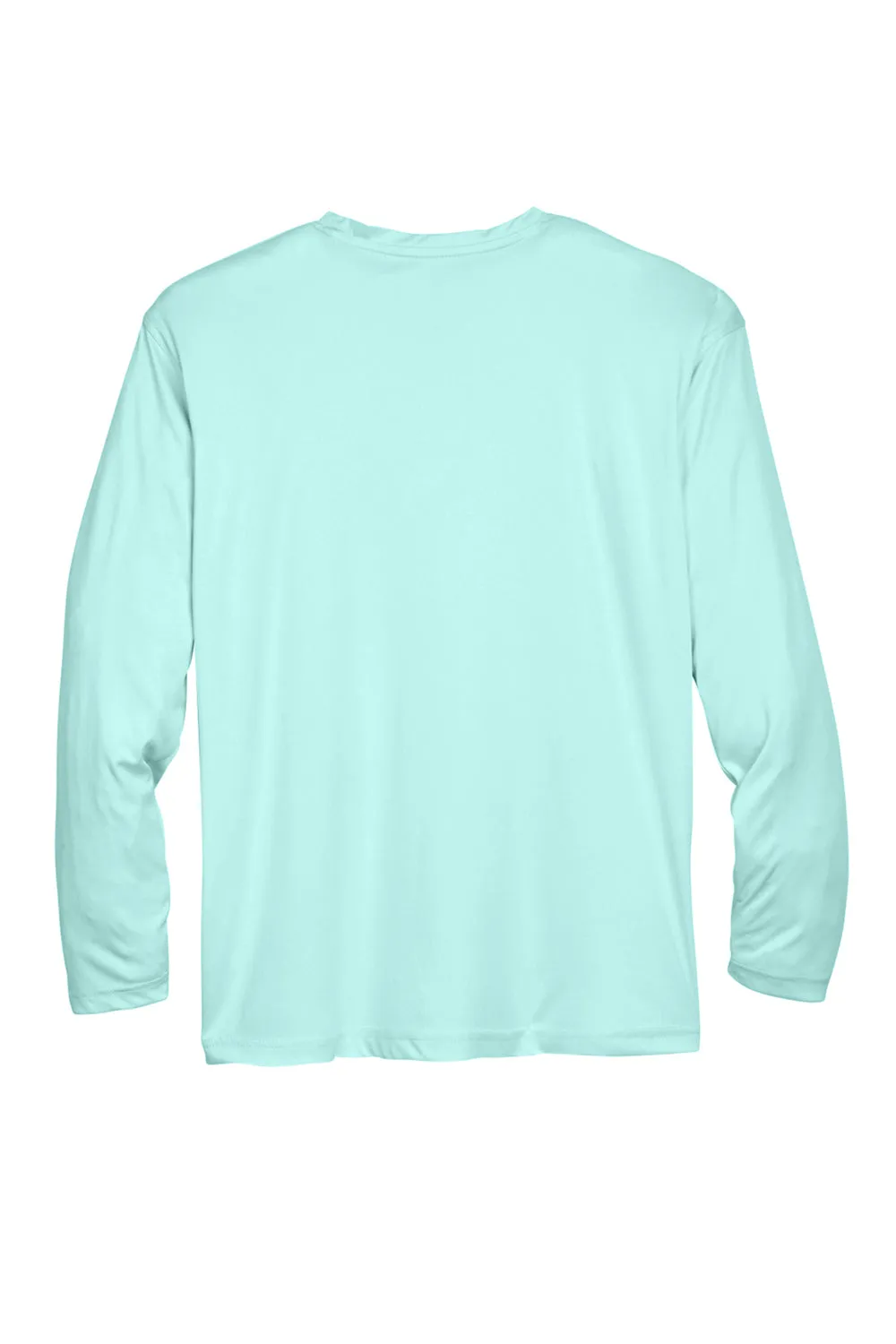 UltraClub Mens Cool & Dry Performance Moisture Wicking Long Sleeve Crewneck T-Shirt - Sea Frost Green