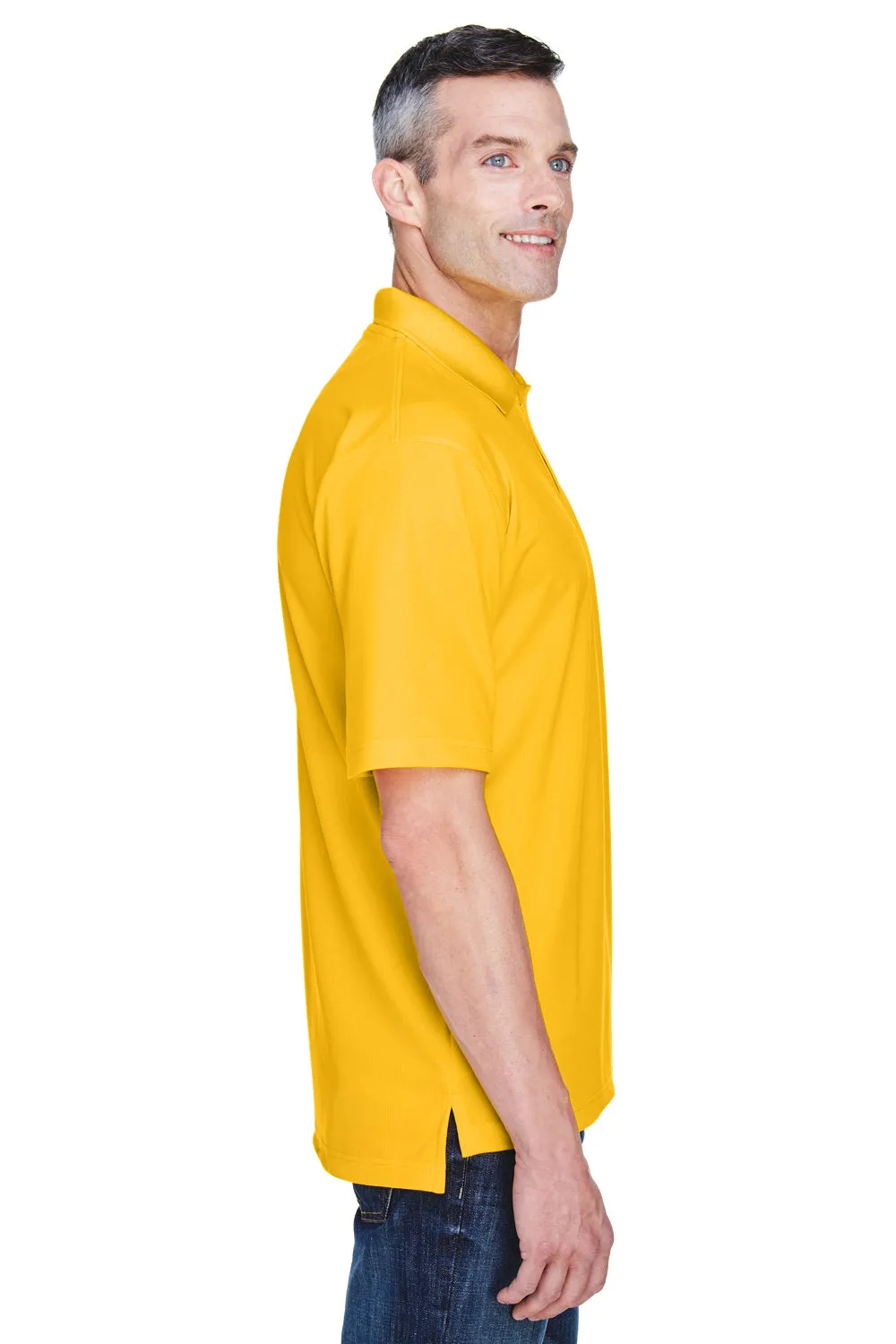UltraClub Mens Cool & Dry Performance Moisture Wicking Short Sleeve Polo Shirt - Gold