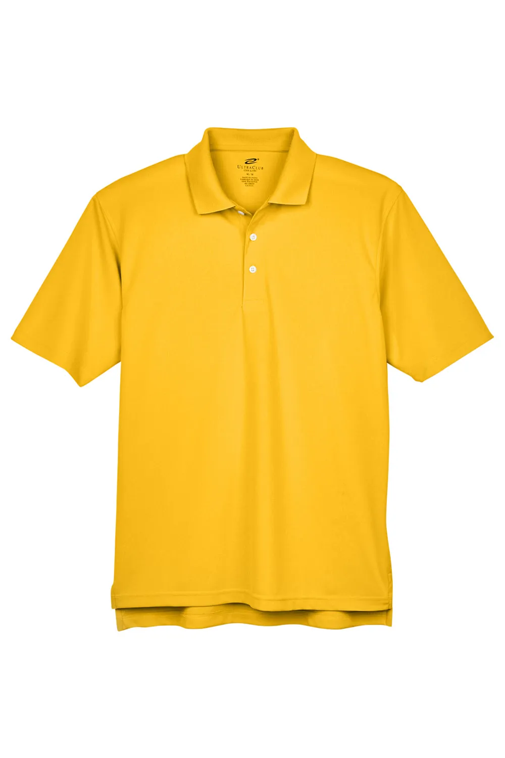 UltraClub Mens Cool & Dry Performance Moisture Wicking Short Sleeve Polo Shirt - Gold