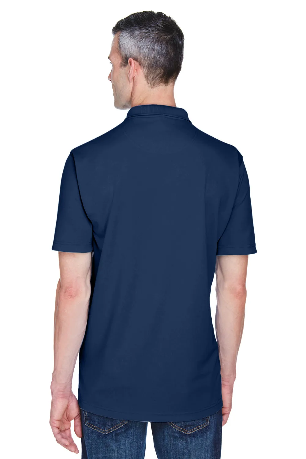 UltraClub Mens Cool & Dry Performance Moisture Wicking Short Sleeve Polo Shirt - Navy Blue