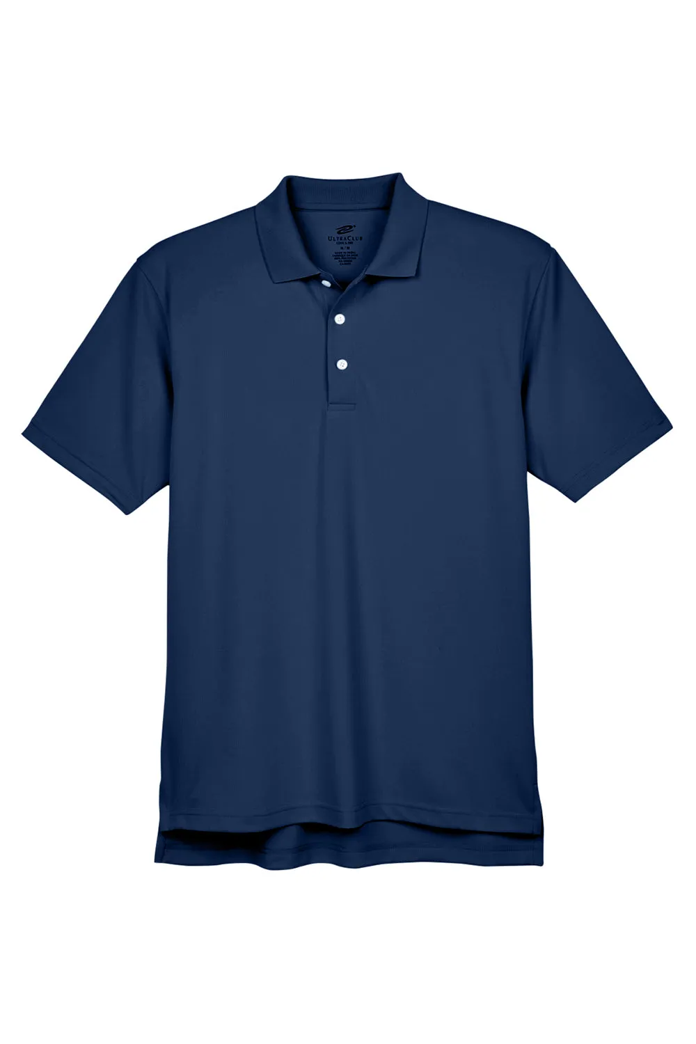 UltraClub Mens Cool & Dry Performance Moisture Wicking Short Sleeve Polo Shirt - Navy Blue