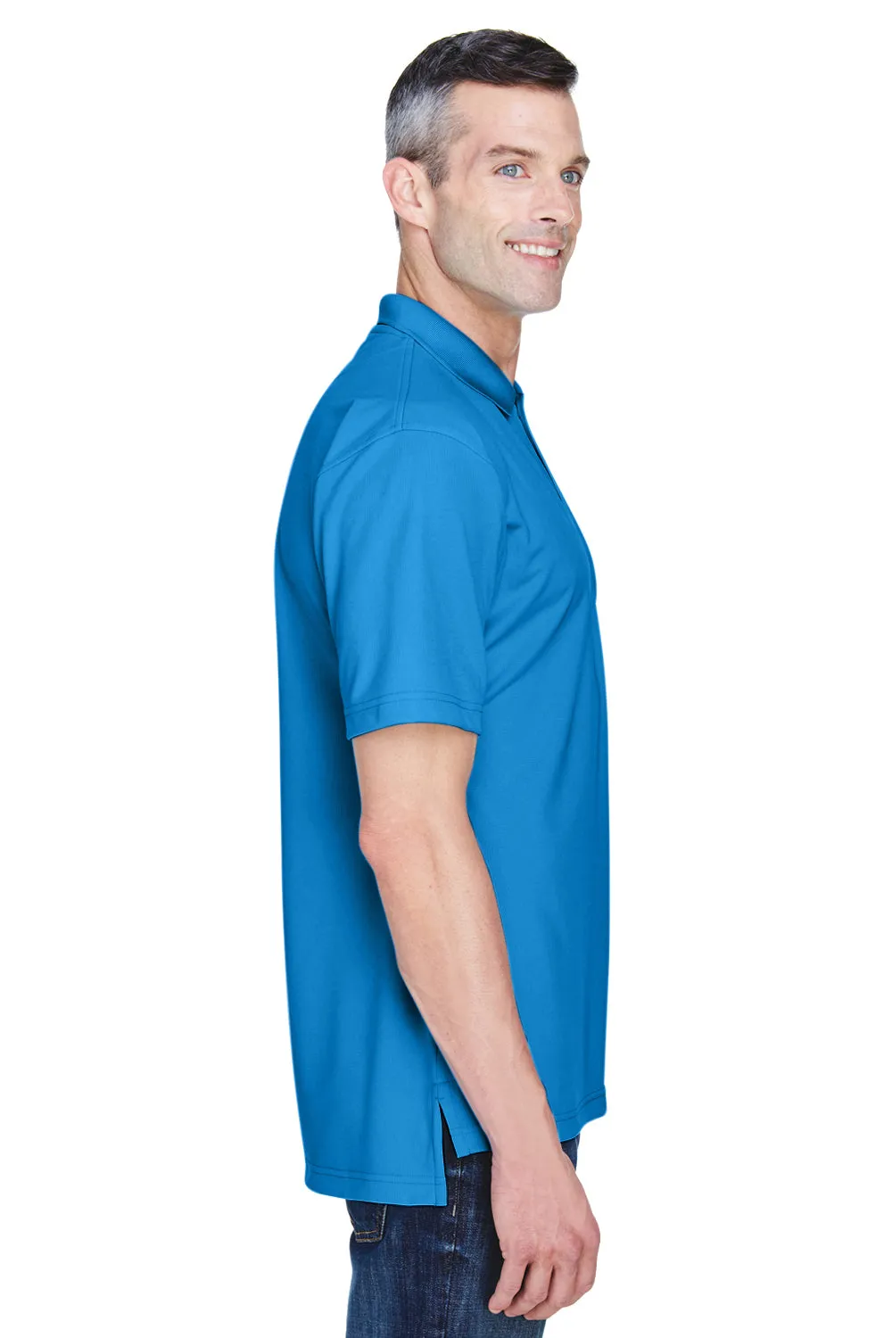 UltraClub Mens Cool & Dry Performance Moisture Wicking Short Sleeve Polo Shirt - Pacific Blue
