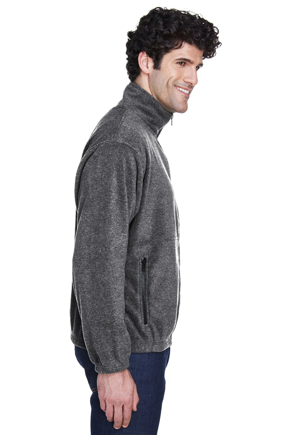 UltraClub Mens Iceberg Pill Resistant Fleece Full Zip Jacket - Charcoal Grey