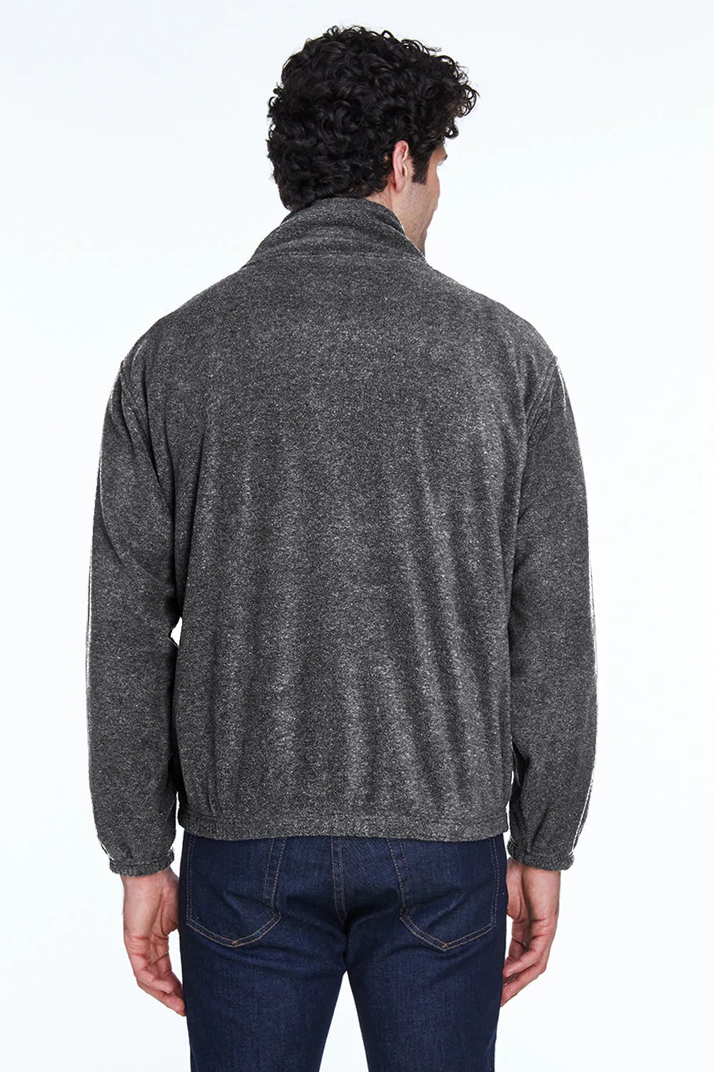UltraClub Mens Iceberg Pill Resistant Fleece Full Zip Jacket - Charcoal Grey