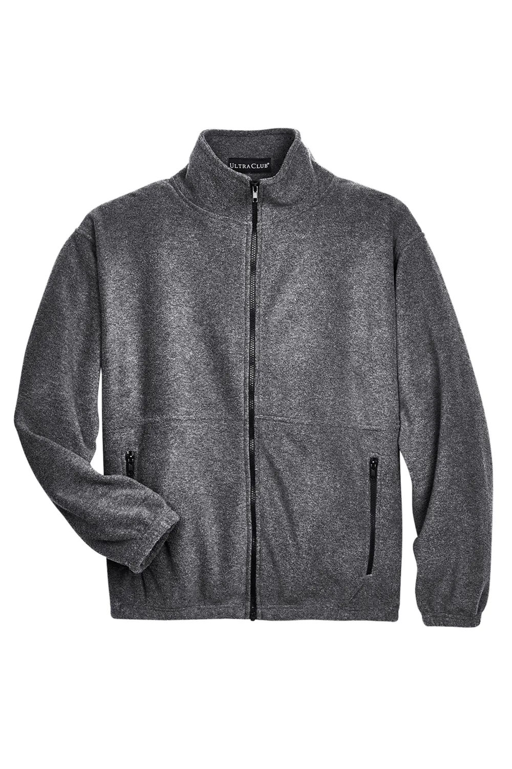 UltraClub Mens Iceberg Pill Resistant Fleece Full Zip Jacket - Charcoal Grey