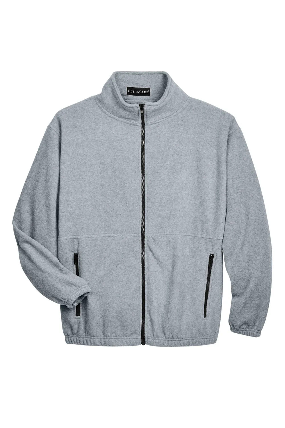 UltraClub Mens Iceberg Pill Resistant Fleece Full Zip Jacket - Heather Grey