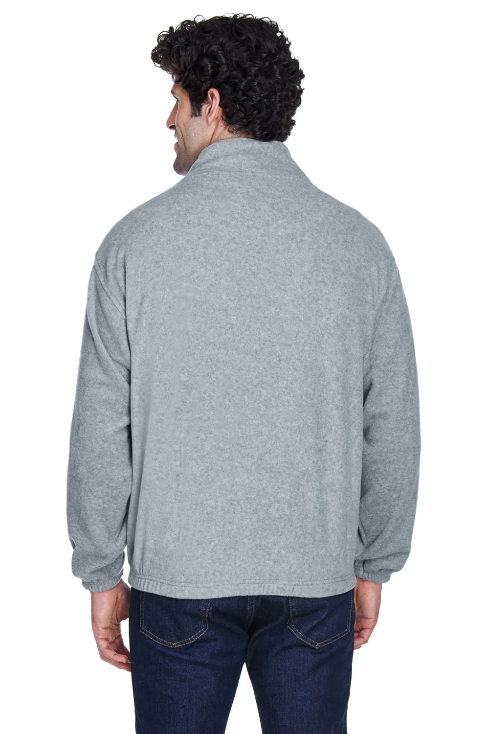 UltraClub Mens Iceberg Pill Resistant Fleece Full Zip Jacket - Heather Grey