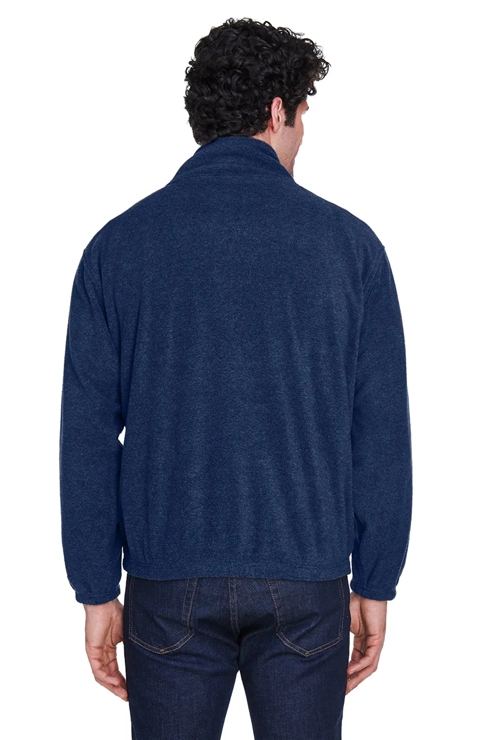 UltraClub Mens Iceberg Pill Resistant Fleece Full Zip Jacket - Navy Blue
